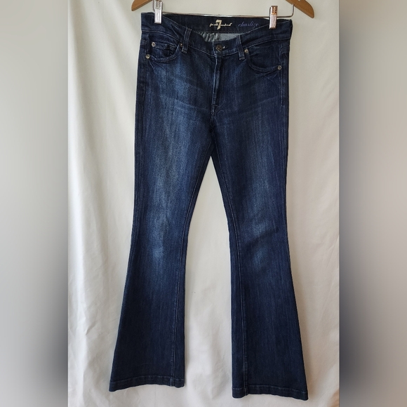 7 For All Mankind Denim - 7 For All Mankind Dark Blue Flare Jeans